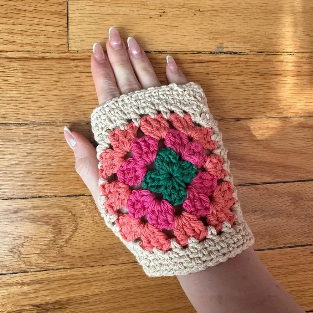 Colorful Crochet Fingerless Gloves